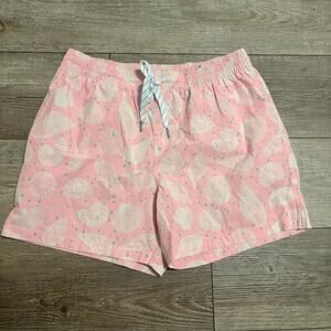 Chubbies Seashells Mesh Lined Swim Trunks Pink Mens 5" Medium Drawstring Pockets